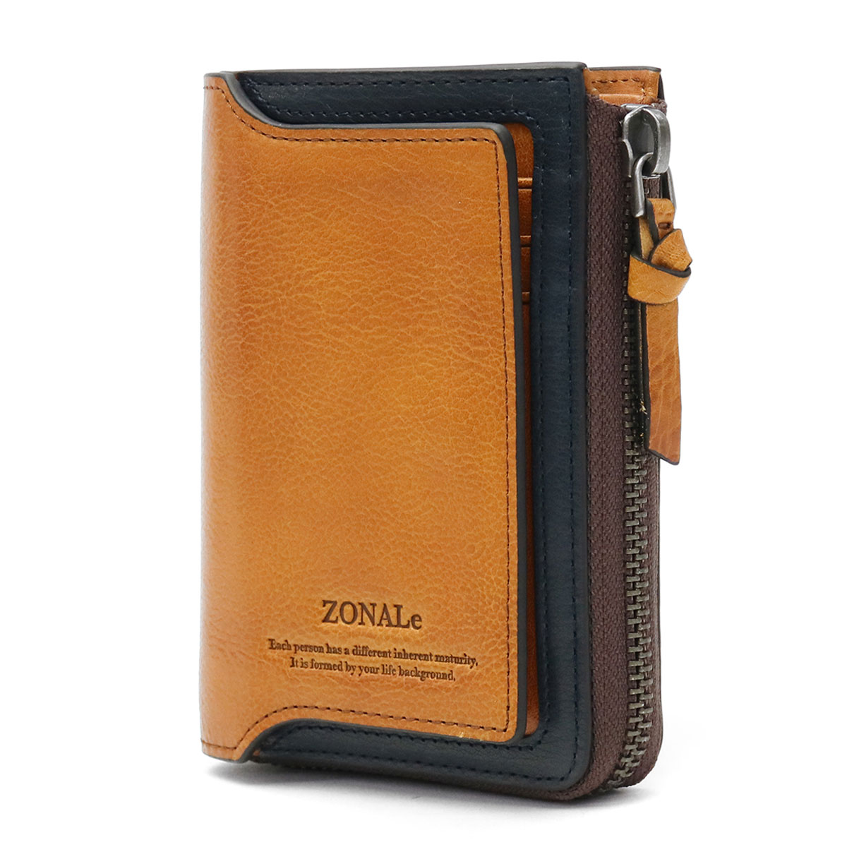 メンズファッション 財布、帽子、ファッション小物 ゾナール 二つ折り財布 ZONALe 小銭入れ付き ORLO オルロ BOX型 