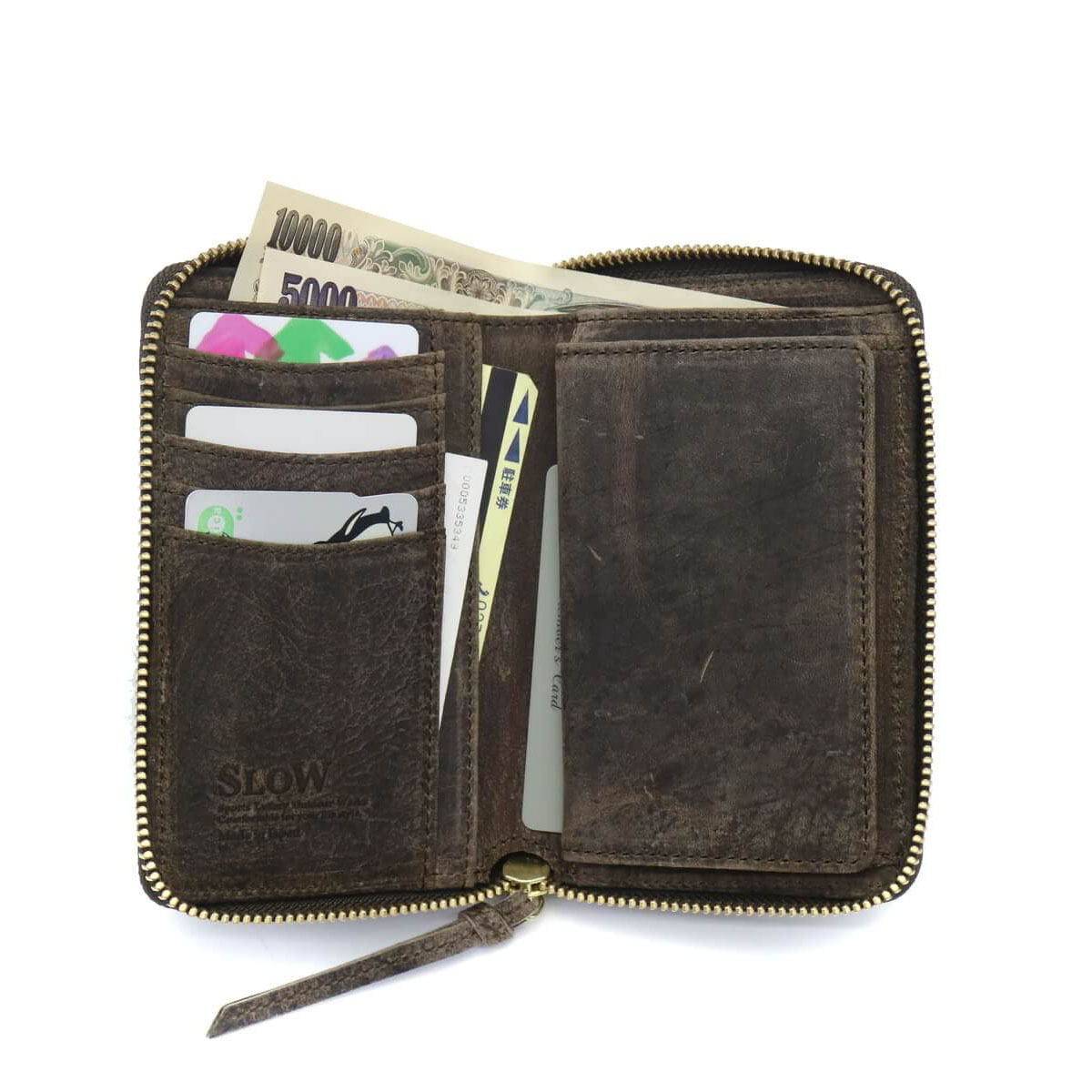 SLOW スロウ kudu round short wallet 二つ折り財布 333S11501｜【正規