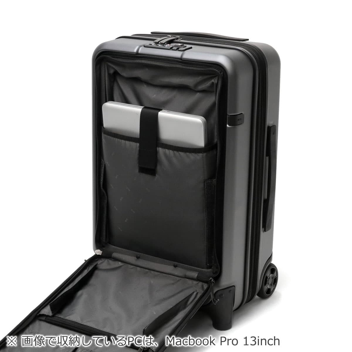[エース] スーツケース キャリーケース キャリーバッグ 機内持ち込み sサイズ 1泊2日 2泊3日 34L フロントポケット 13.3inch PC - 2