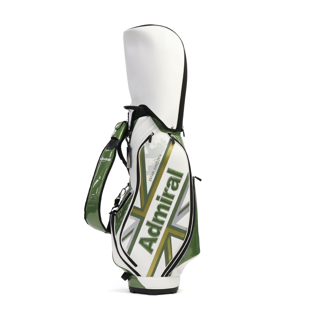 Admiral ゴルフキャディバッグ ホワイト・グリーン Admiral GOLF アドミラルゴルフ カートキャディバッグ ランパント