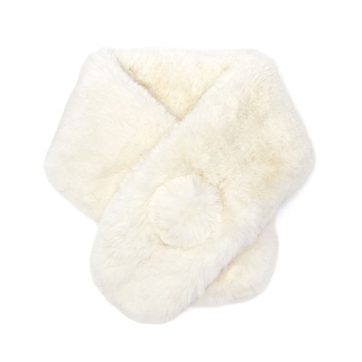 estaa エスタ フワモコシリーズ ふわもこファーマフラーうさぎ