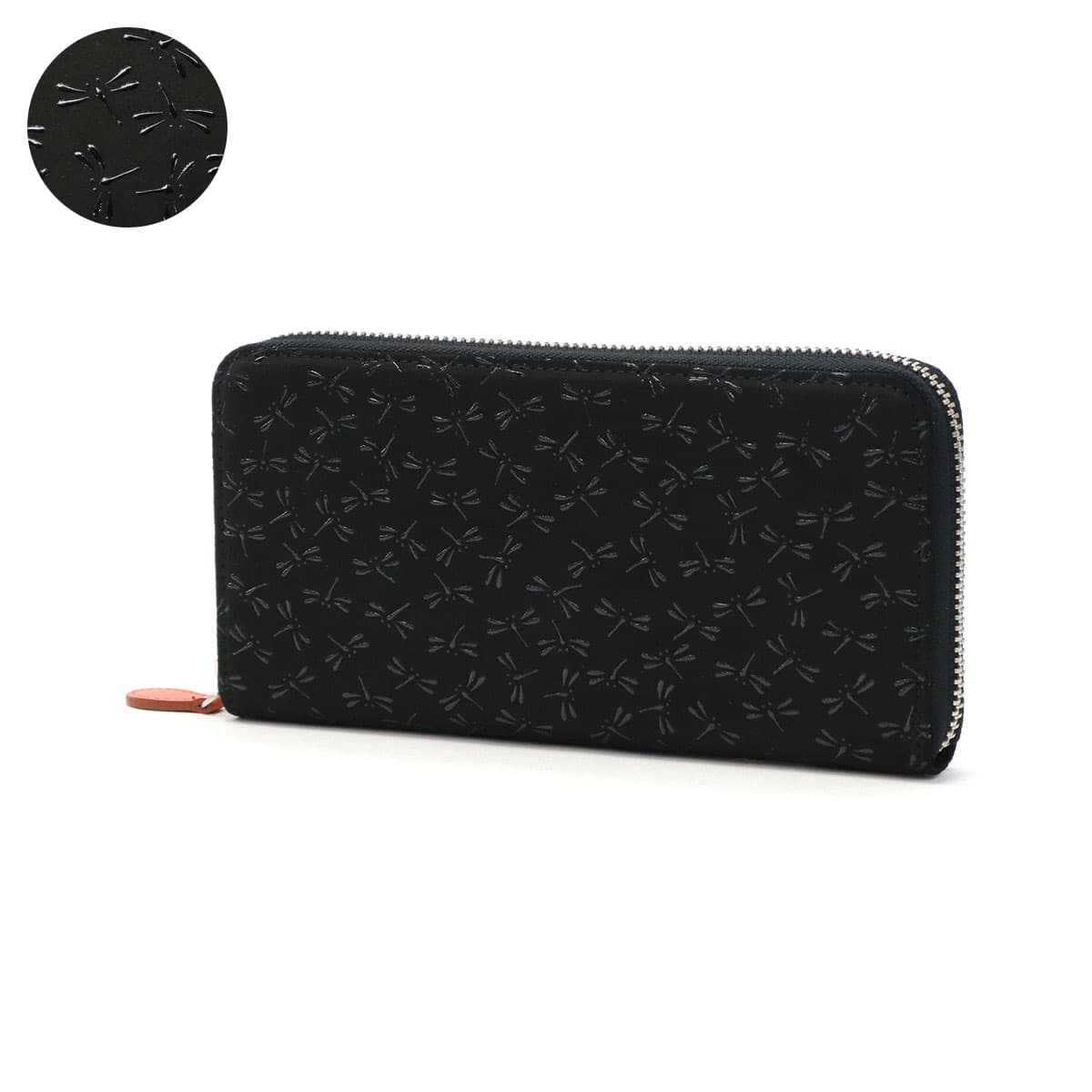 【やまさん】国産ステアハイド　ラウンドファスナー（ロング）茶芯ブラック やまさん】国産ステアハイド ラウンドファスナー（ロング）茶芯