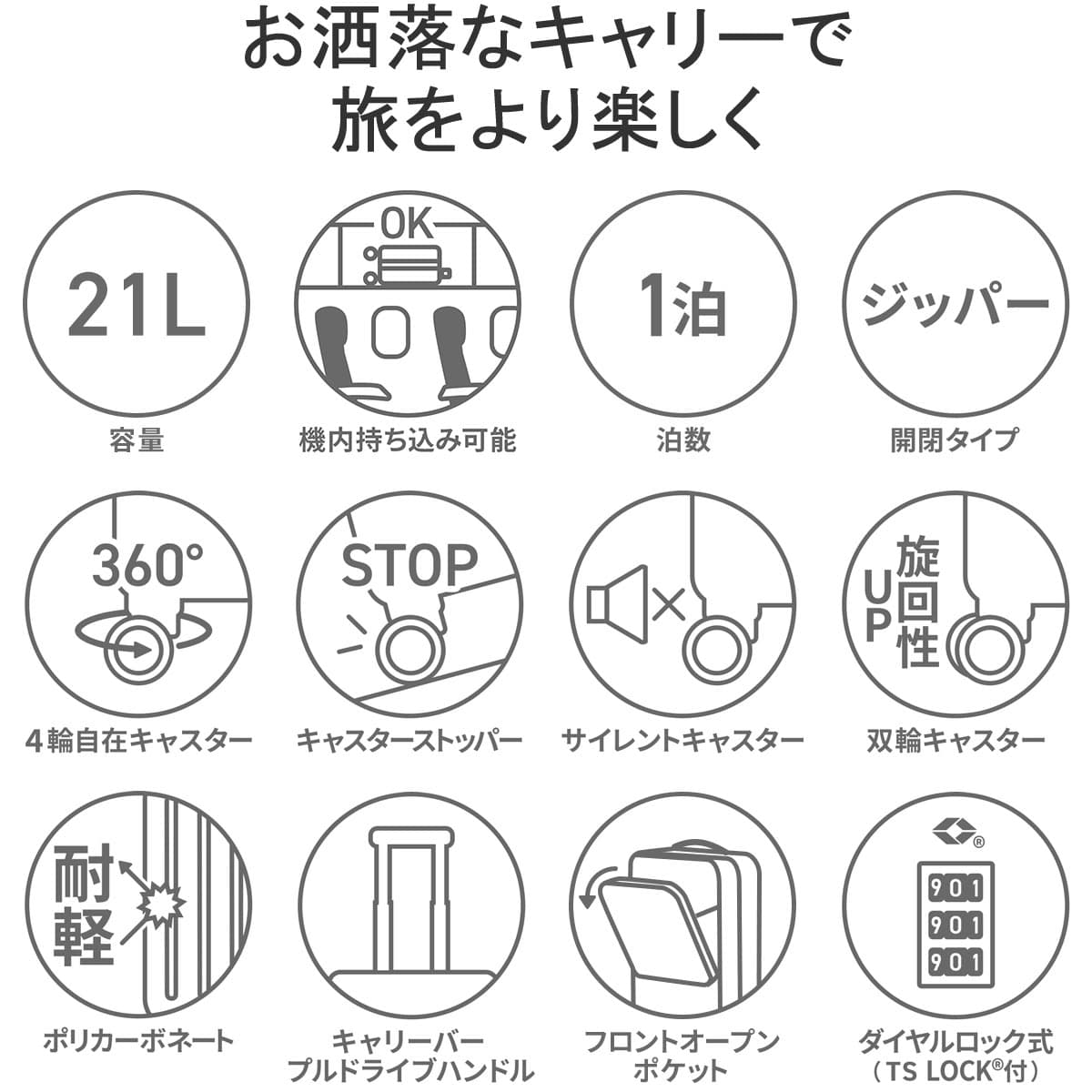 innovator イノベーター 機内持ち込み対応スーツケース 21L INV30