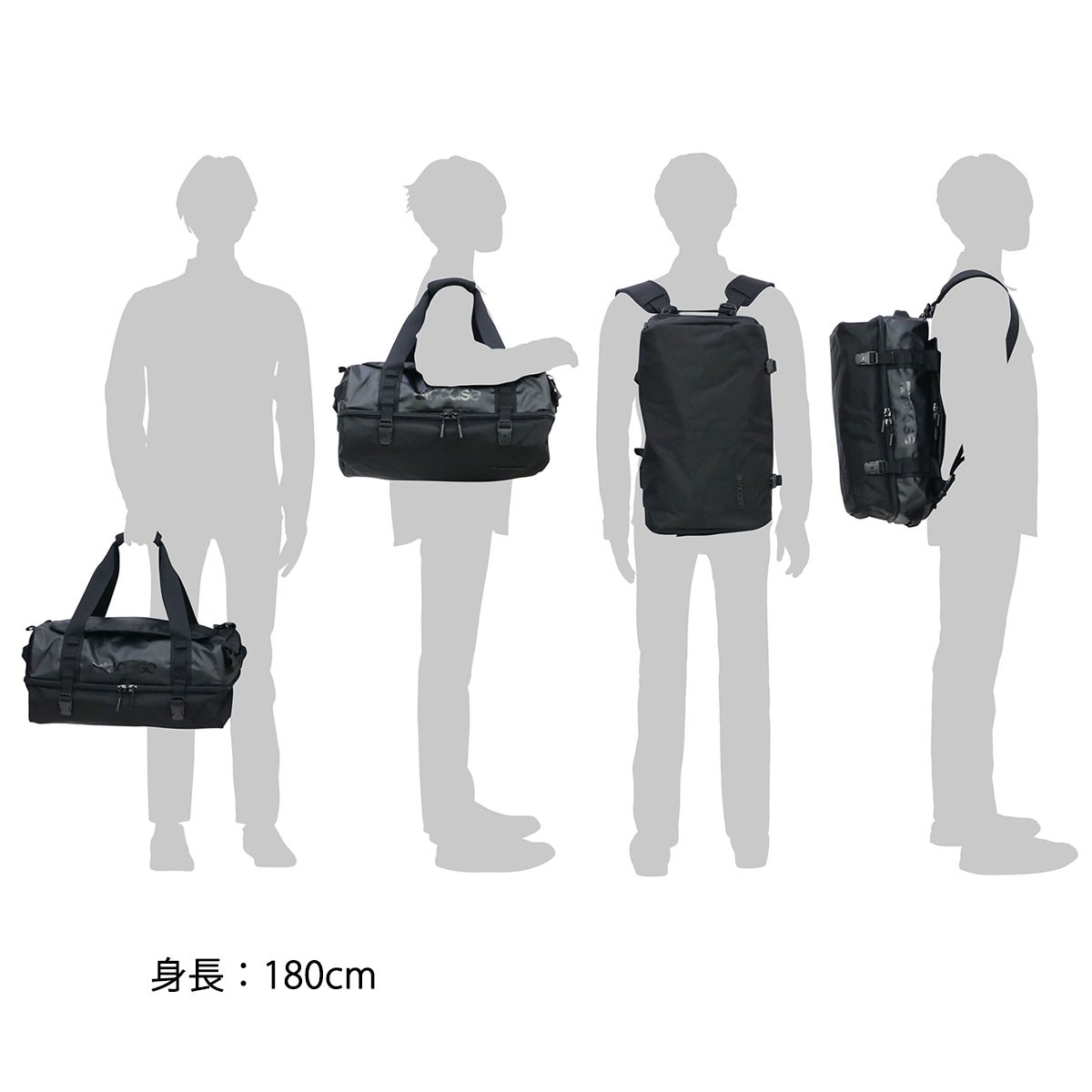 【日本正規品】Incase バッグ インケース ボストンバッグ リュック TRACTO Split Duffel 40L ダッフルバッグ 2WAY  メンズ 大容量 旅行 トラベル INTR20045