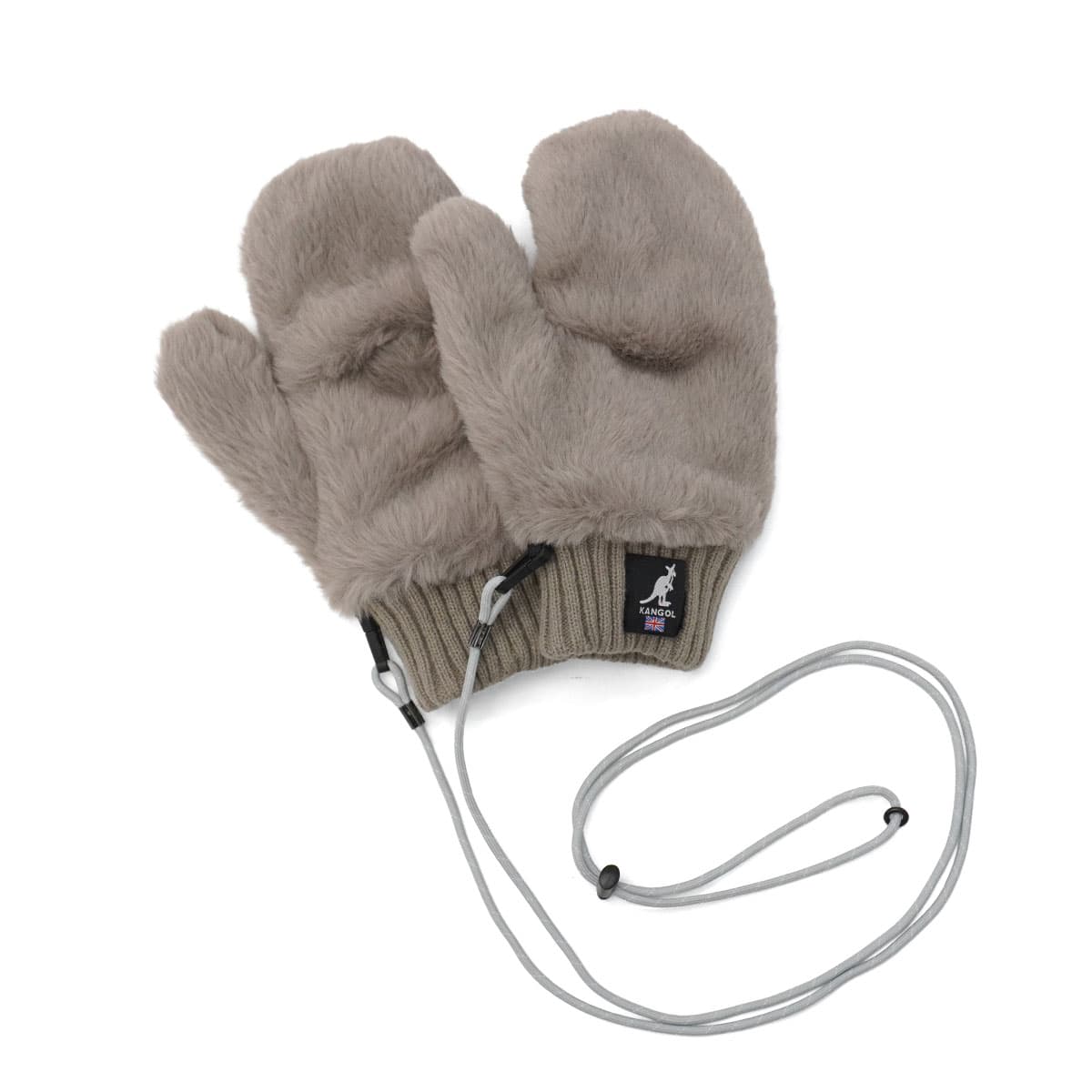 ティディベア　ファー ミトン グレー ストラップ付き ティディベア ファー ミトン グレー ストラップ付き テディショップ