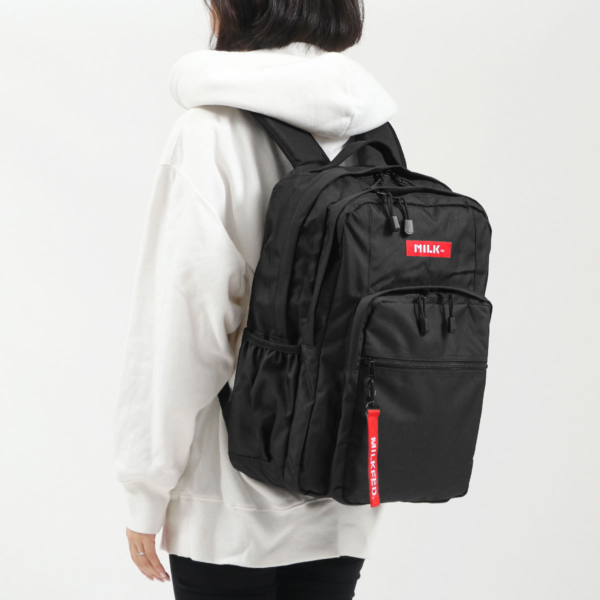 MILKFED. ミルクフェド W ZIP OUTPOCKET BACKPACK リュックサック 23L