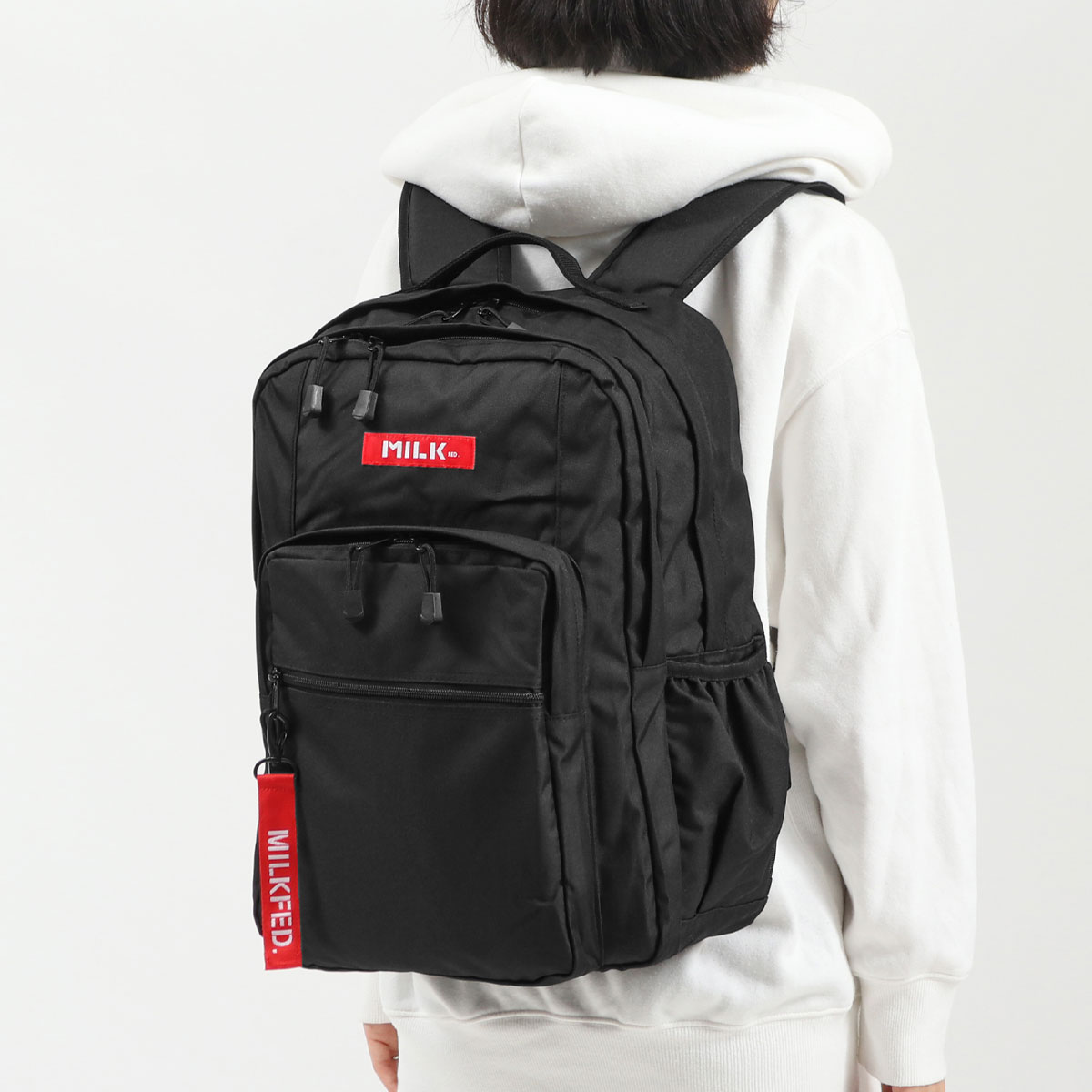 MILKFED. ミルクフェド W ZIP OUTPOCKET BACKPACK リュックサック 23L 