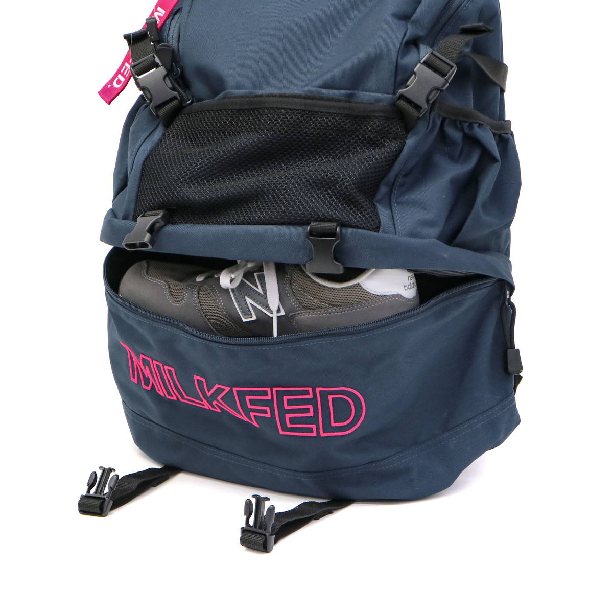 MILKFED. ミルクフェド EMBROIDERY MESH POCKET BACKPACK バック MILKFED. ミルクフェド EMBROIDERY MESH POCKET BACKPACK バック