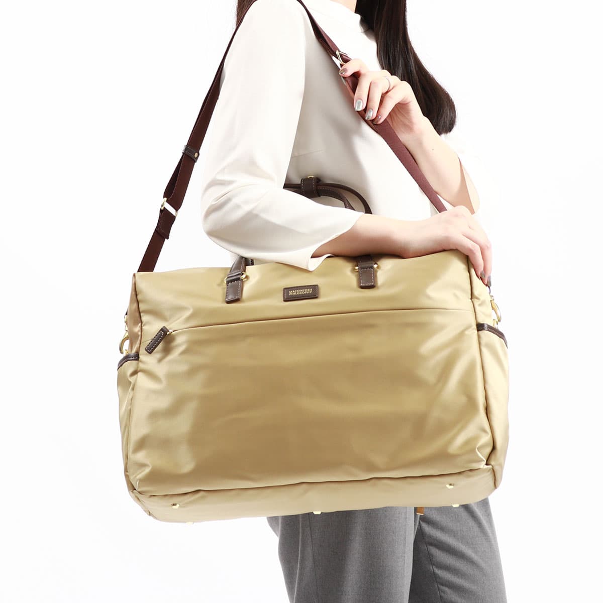 【極美品】マッキントッシュフィロソフィー 2way ボストンバッグ レザー MACKINTOSH PHILOSOPHY（マッキントッシュフィロソフィー