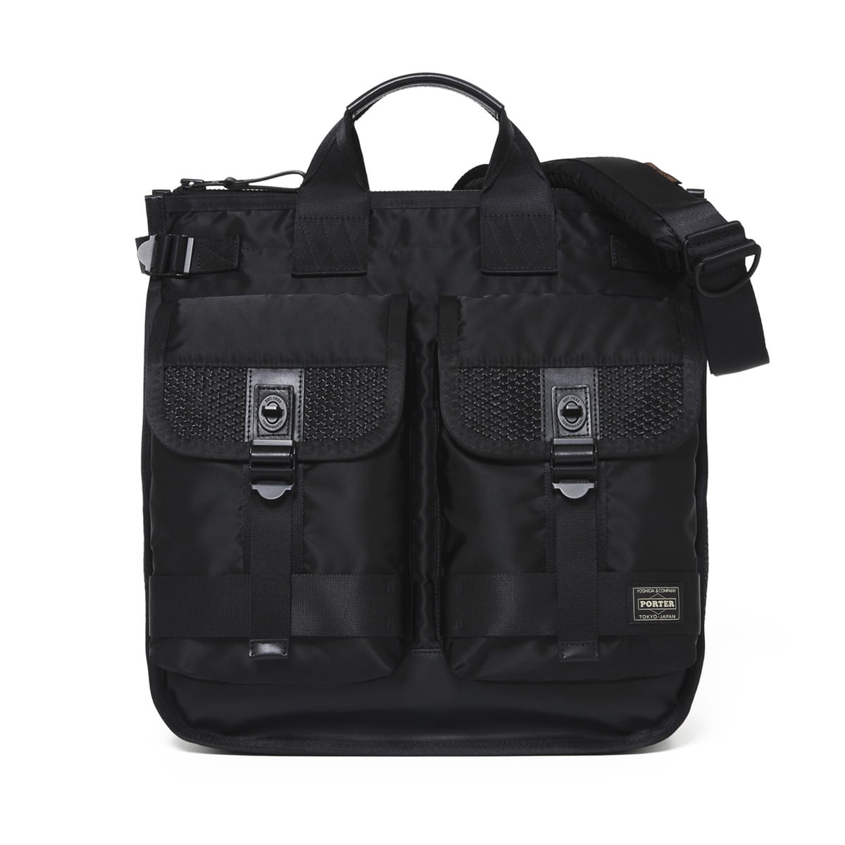 超美品 HEAD PORTER 吉田カバン ペットキャリーバッグ 黒 ポーター バウンス ヘルメットトートバッグ 702-19901 ヘルメット