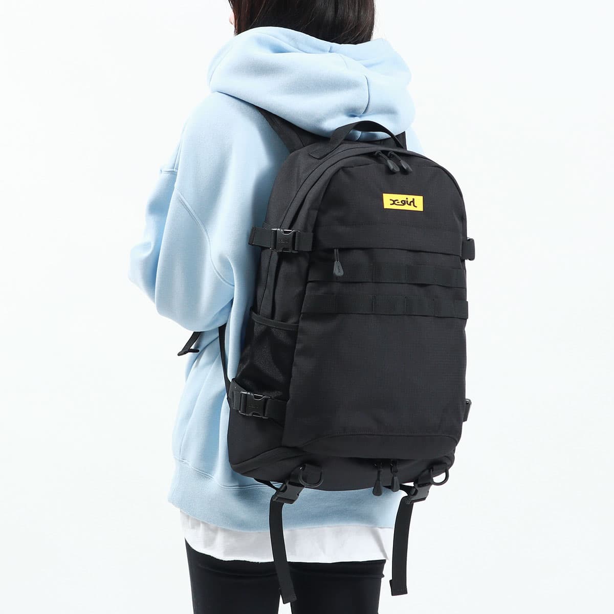 X-girl エックスガール MILLS LOGO ADVENTURE BACKPACK バックパック 29L 105224053010  105225053002
