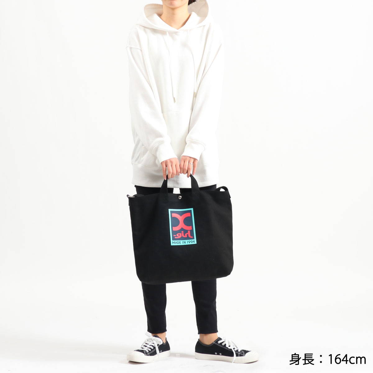 X-girl エックスガール RECTANGLE LOGO 2WAY TOTE BAG トート X-girl エックスガール RECTANGLE LOGO 2WAY TOTE BAG トート