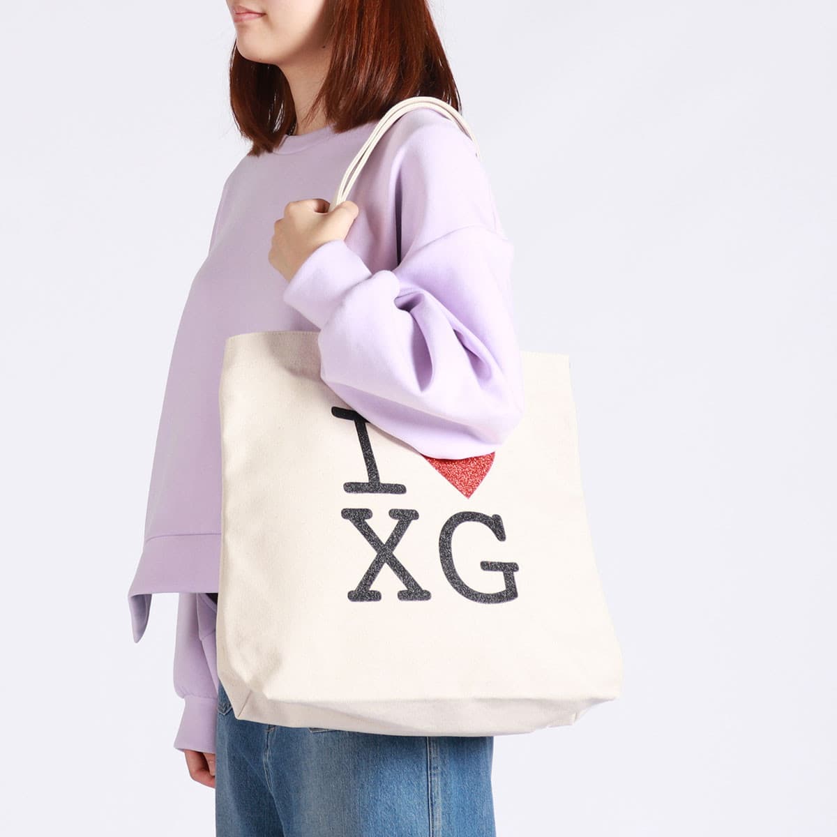 X-girl エックスガール I LOVE XG LOGO CANVAS TOTE BAG トート