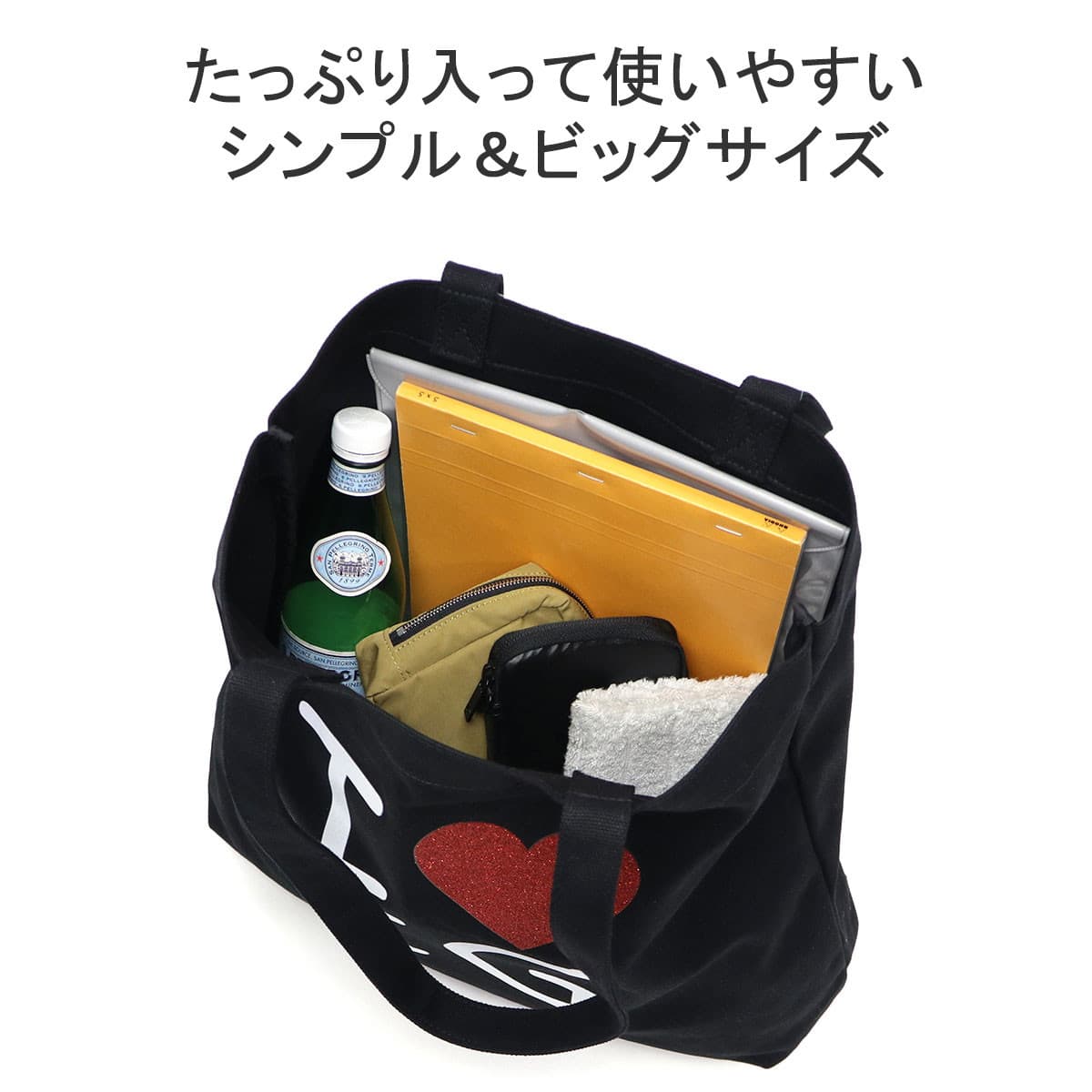 X-girl エックスガール I LOVE XG LOGO CANVAS TOTE BAG トート