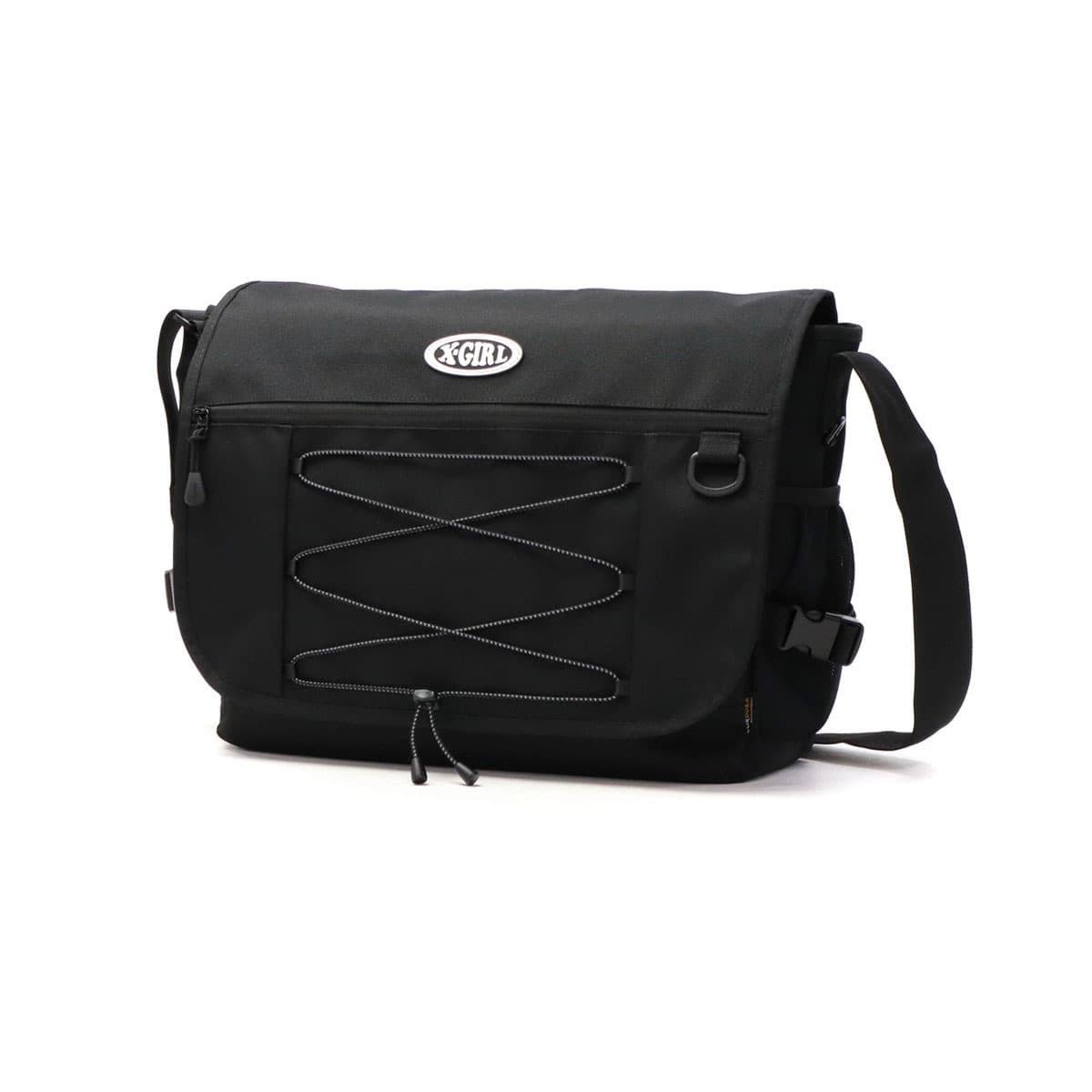 バッグ xgirl messengerbag black X-girl エックスガール OVAL LOGO BUNGEE CORD MESSENGER BAG