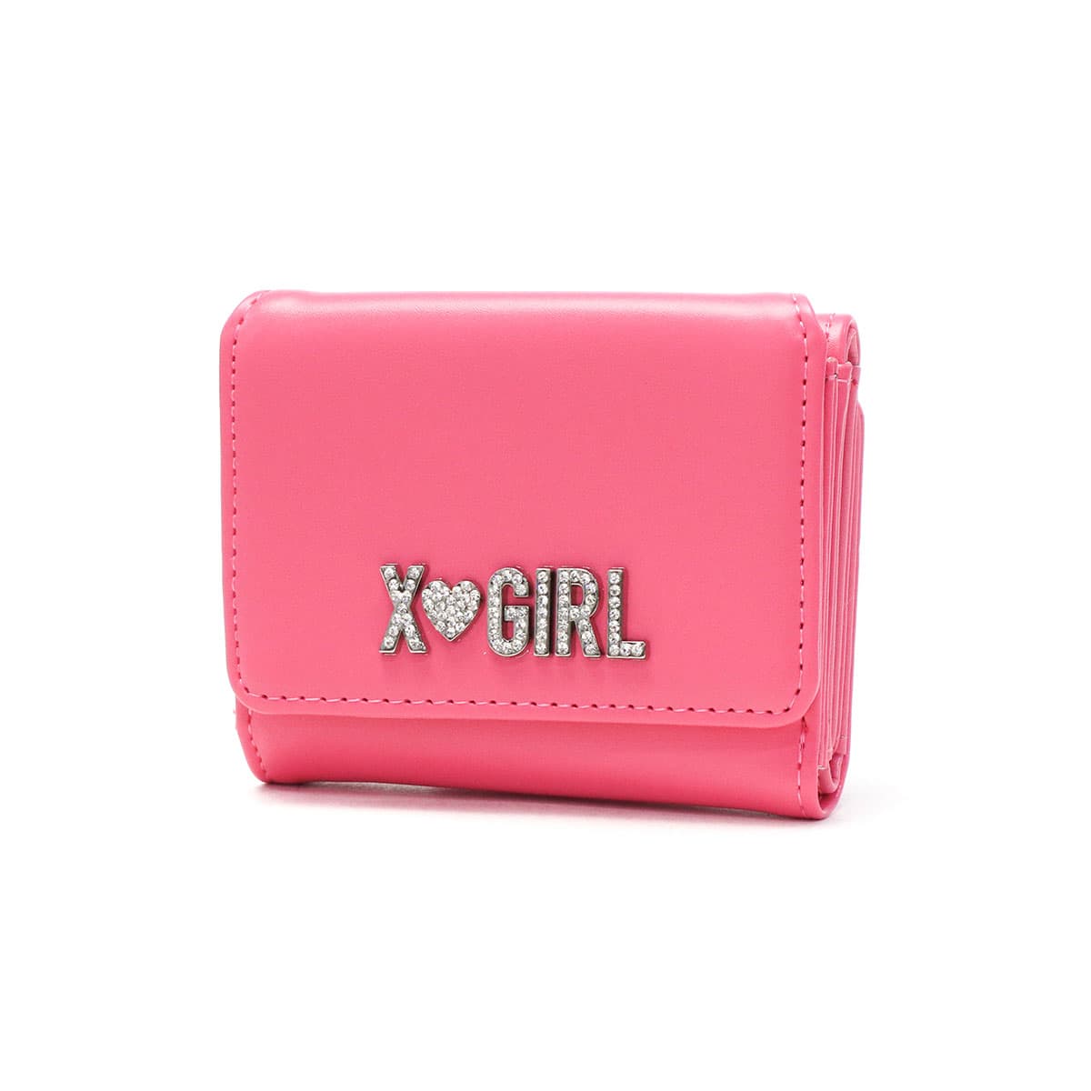X-girl エックスガール RHINESTONE LABEL MINI WALLET 財布