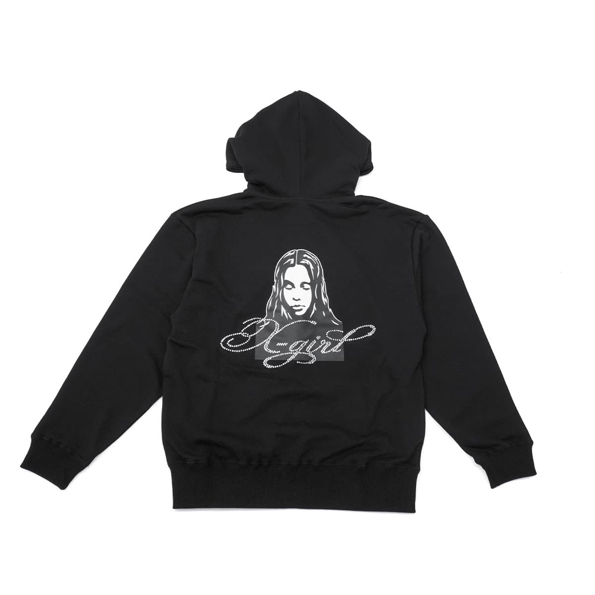 X-girl エックスガール RHINESTONE LOGO AND FACE ZIP UP SWEAT HOODIE 