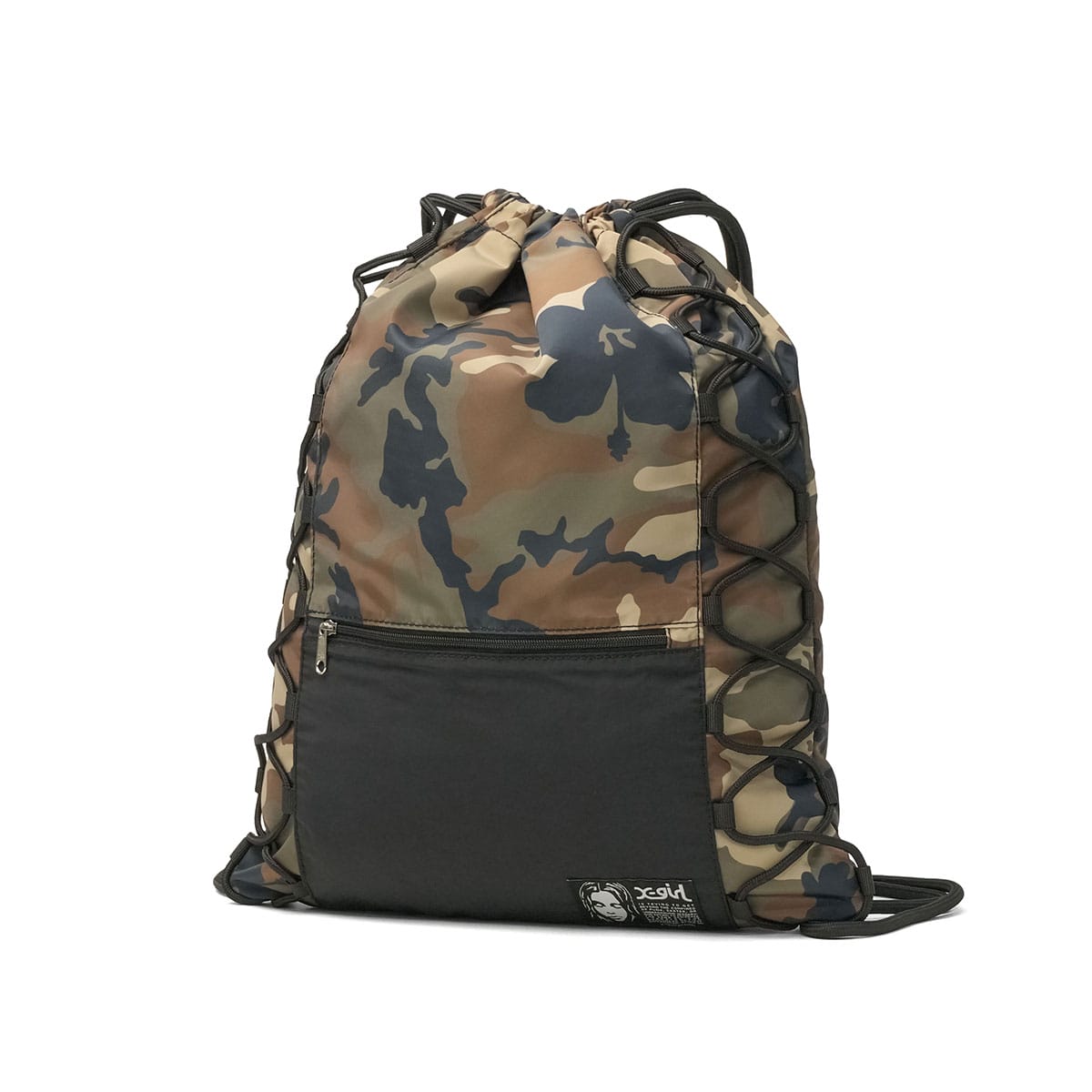 X-girl エックスガール FACE LABEL KNAPSACK ナップサック