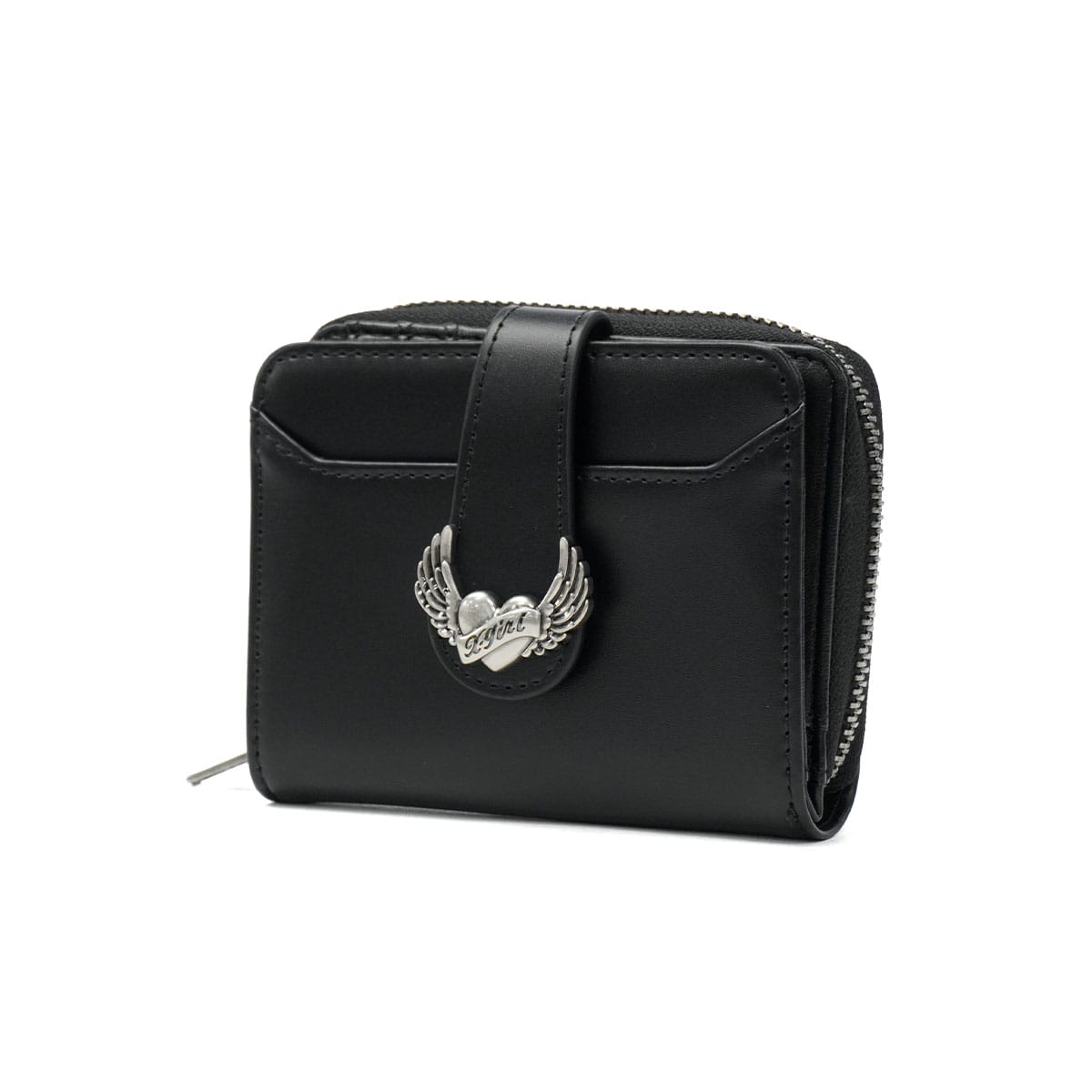 X-girl エックスガール HEART AND WING EMBLEM FAUX LEATHER WALLET