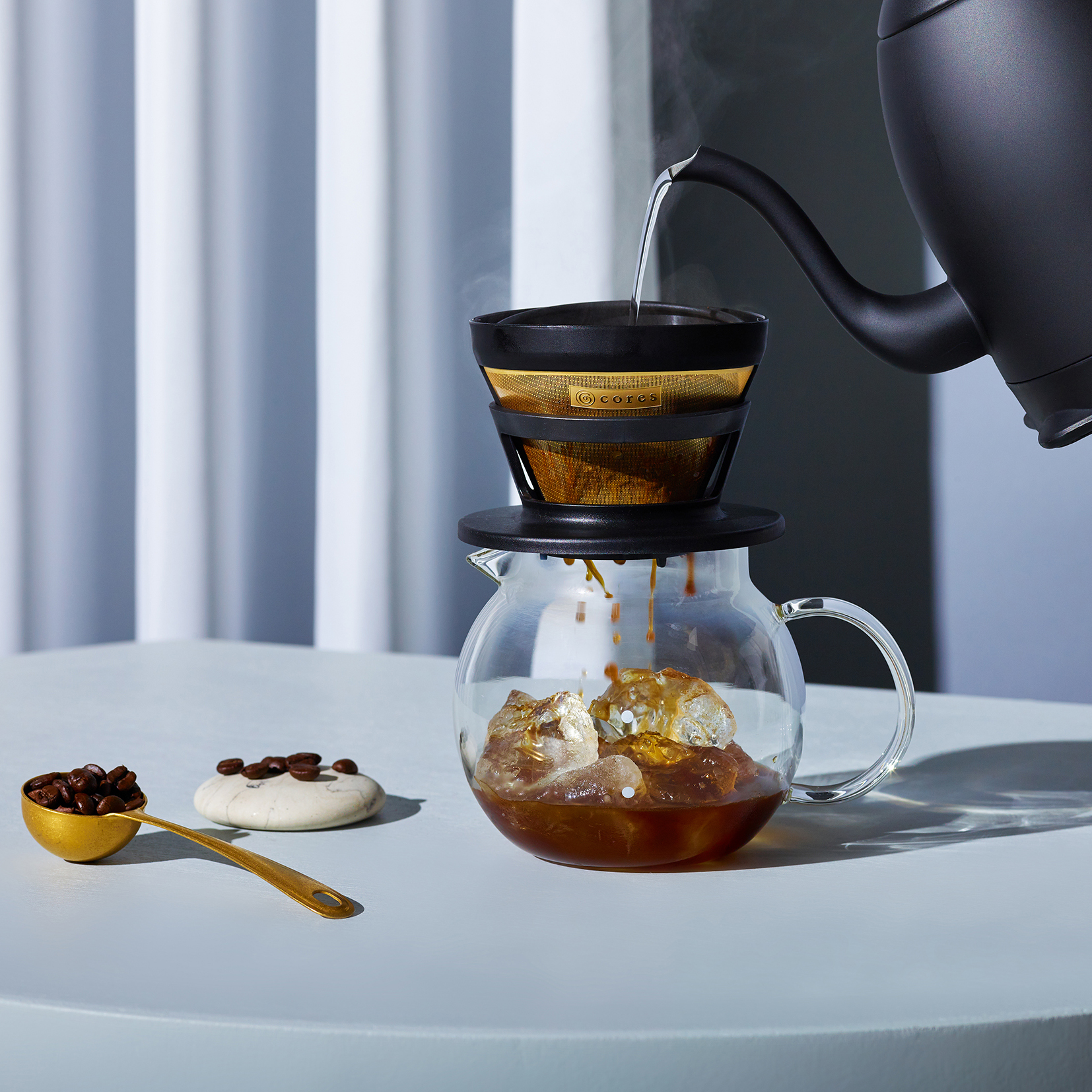 フィルター コレス Cores ゴールドフィルター コーヒーフィルター コーヒードリッパー ドリップ 純金コーティング ステンレス おしゃれ ペーパーレス ドリップ コーヒー 器具 紙フィルター不要 C246BK