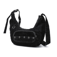 X-girl �G�b�N�X�K�[�� FLOCKED DENIM BAG �V�����_�[�o�b�O 105254053004