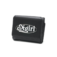 X-girl �G�b�N�X�K�[�� OVAL LOGO CLASP FAUX LEATHER MINI WALLET �O�܂���z 105261054004