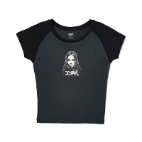 X-girl �G�b�N�X�K�[�� FACE RAGLAN S/S BABY TEE T�V���c 105262011001